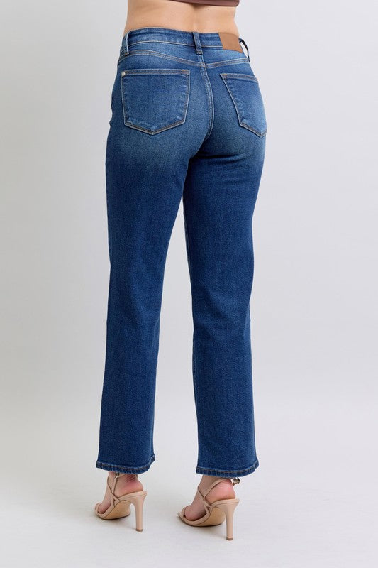 Judy Blue Full Size Side Seam Detail Straight Jeans with Pockets - aurelia-clothing-8955
