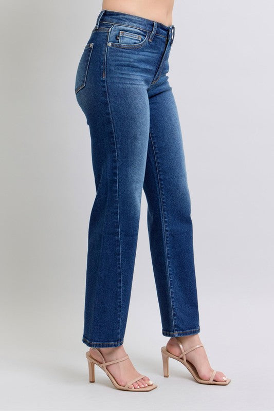 Judy Blue Full Size Side Seam Detail Straight Jeans with Pockets - aurelia-clothing-8955