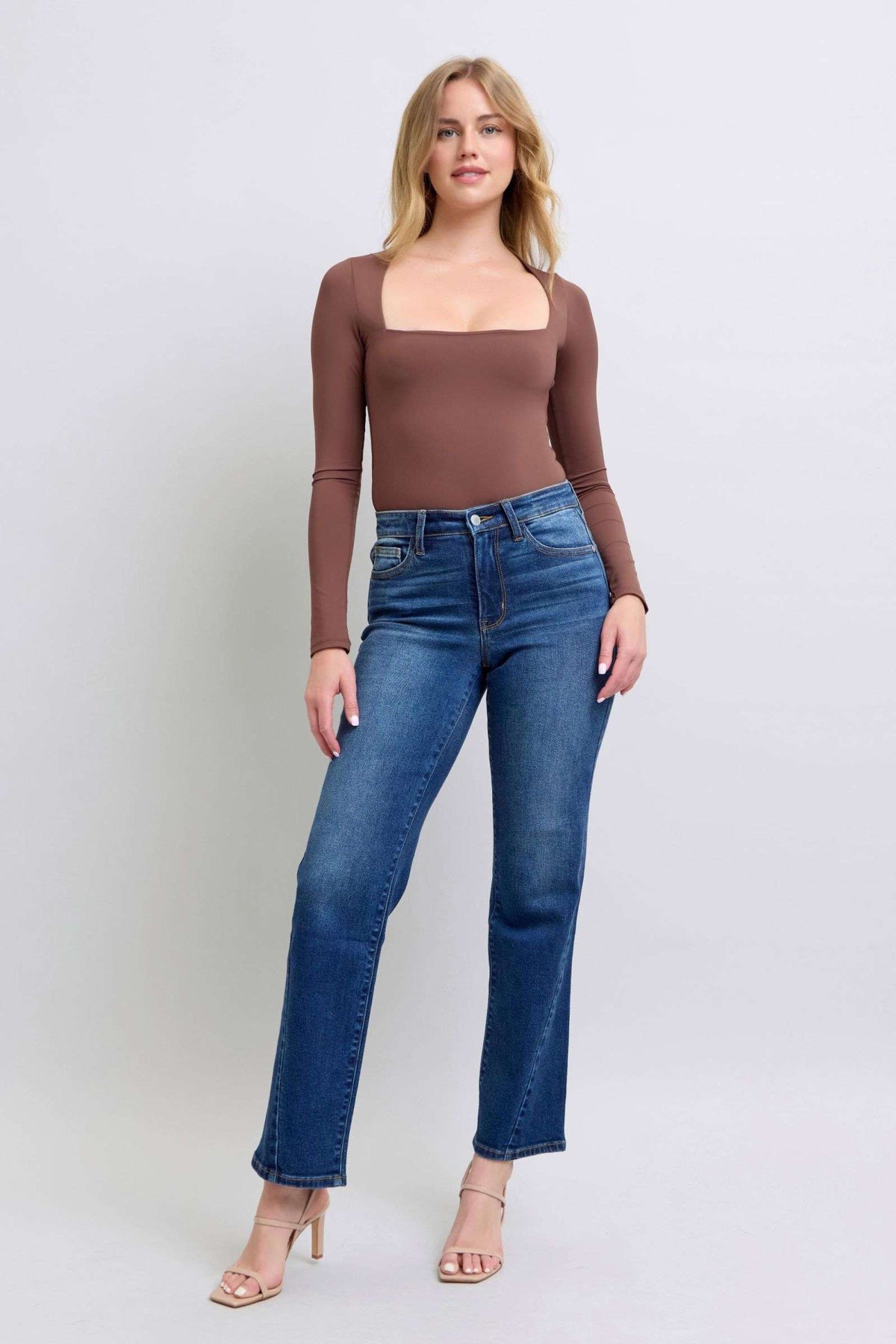 Judy Blue Full Size Side Seam Detail Straight Jeans with Pockets - aurelia-clothing-8955
