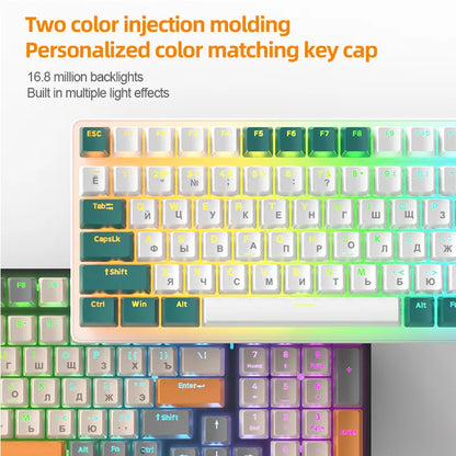 K6 Mechanical Keyboard Wireless 5.0 BT 2.4 Ghz Wired Three Modes Backlit Bluetooth Gamer Keyboard 100 Keys Keycaps Pc Gamer - Free Shipping - aurelia-clothing-8955