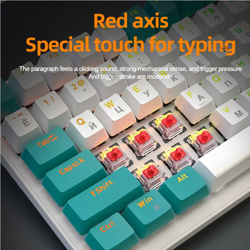K6 Mechanical Keyboard Wireless 5.0 BT 2.4 Ghz Wired Three Modes Backlit Bluetooth Gamer Keyboard 100 Keys Keycaps Pc Gamer - Free Shipping - aurelia-clothing-8955