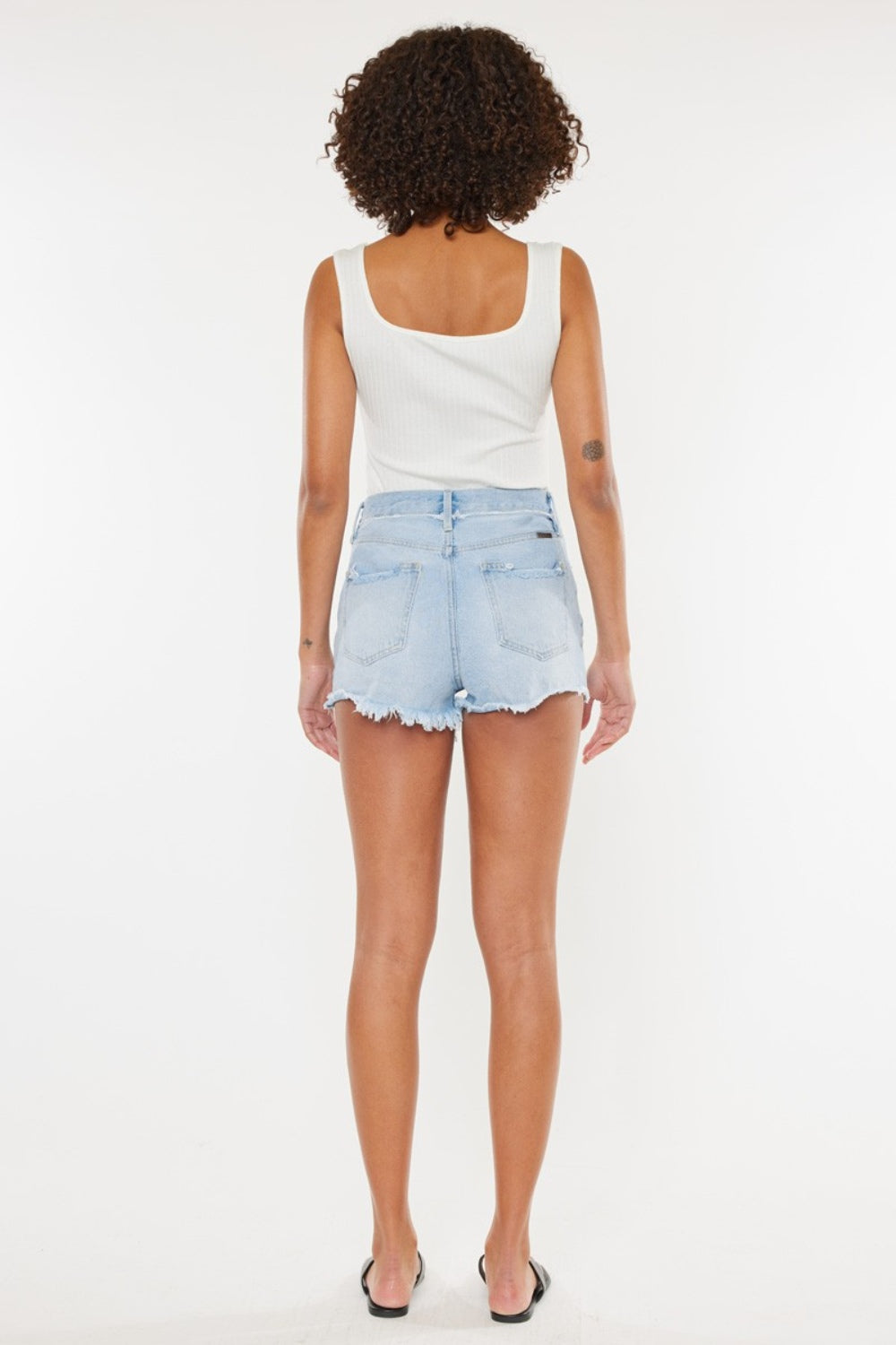 Kancan Distressed Button Fly Denim Shorts - aurelia-clothing-8955