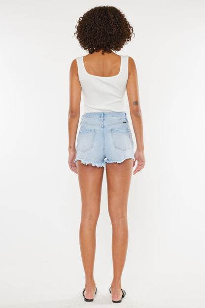 Kancan Distressed Button Fly Denim Shorts - aurelia-clothing-8955