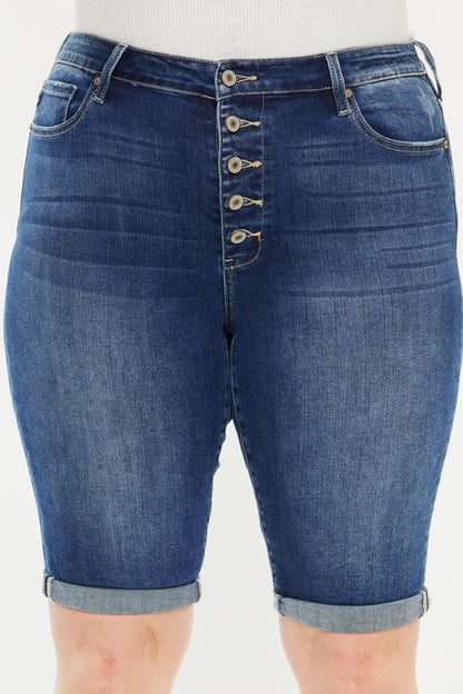 Kancan Full Size Cats Whiskers Button Fly Denim Shorts - aurelia-clothing-8955