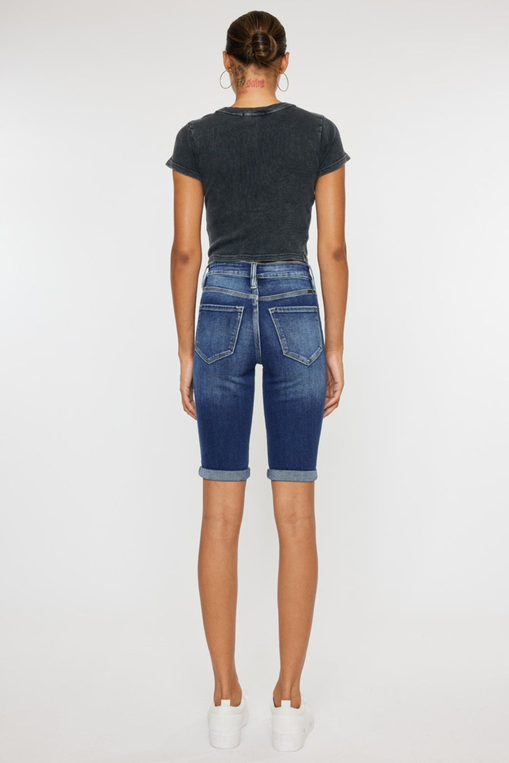Kancan Full Size Cats Whiskers Button Fly Denim Shorts - aurelia-clothing-8955