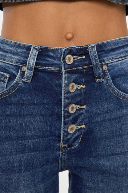 Kancan Full Size Cats Whiskers Button Fly Denim Shorts - aurelia-clothing-8955