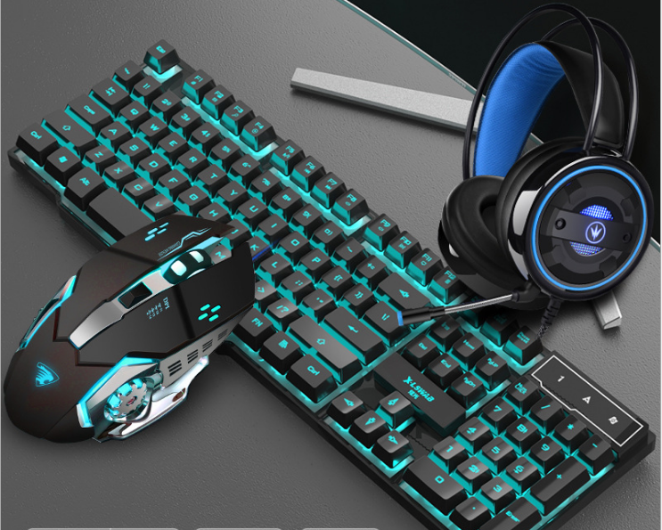 Keyboard Mouse Headset Glare Gaming Set - Free Shipping - aurelia-clothing-8955