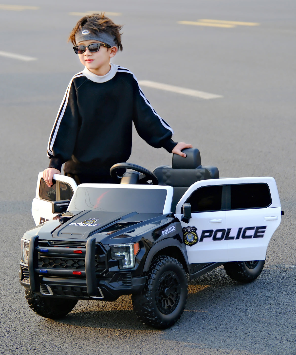 Kids Ride On Police Car, 12V Electric Vehicle-Free Shipping - aurelia-clothing-8955