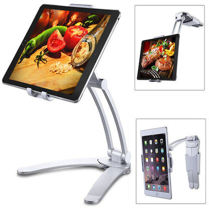 Kitchen Tablet Stand Wall Desk Tablet Mount Stand Fit For 5-10.5 inch Width Tablet  Metal Bracket Smartphones Holders - Free Shipping - aurelia-clothing-8955