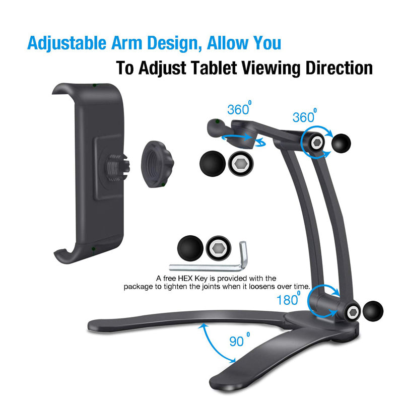 Kitchen Tablet Stand Wall Desk Tablet Mount Stand Fit For 5-10.5 inch Width Tablet  Metal Bracket Smartphones Holders - Free Shipping - aurelia-clothing-8955
