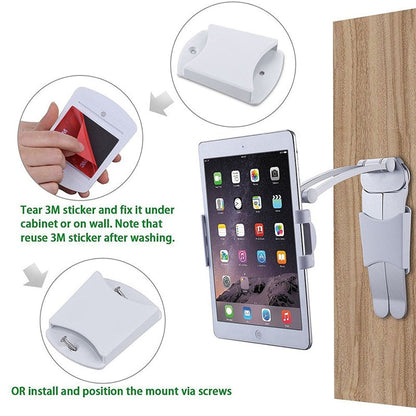Kitchen Tablet Stand Wall Desk Tablet Mount Stand Fit For 5-10.5 inch Width Tablet  Metal Bracket Smartphones Holders - Free Shipping - aurelia-clothing-8955