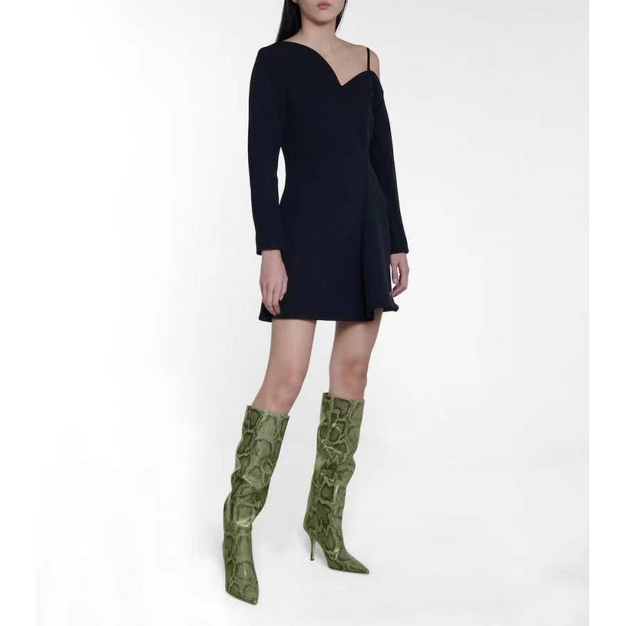 Knee High Boots For Women High Heels Femininas Slip-on Pointed Toe Womens High Boots - Free Shipping - aurelia-clothing-8955