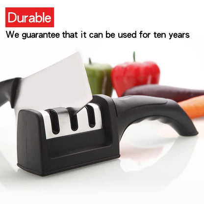 Knife Sharpener Quick Sharpener Professional 3 Stages Sharpener Knife Grinder Non-Slip Silicone Rubber - Free Shipping - aurelia-clothing-8955