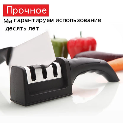 Knife Sharpener Quick Sharpener Professional 3 Stages Sharpener Knife Grinder Non-Slip Silicone Rubber - Free Shipping - aurelia-clothing-8955