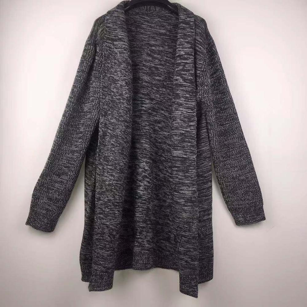 Knitted Cardigan Sweater Men Autumn Mens Long Sweater Jacket Casual Slim Fit Trench Knitwear Sweaters Streetwear Tops Gray - Free Shipping - aurelia-clothing-8955
