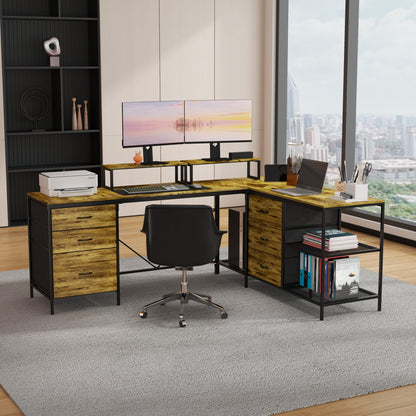 L-Shaped Computer Desk with Power Outlets & USB-C-Free Shipping - aurelia-clothing-8955