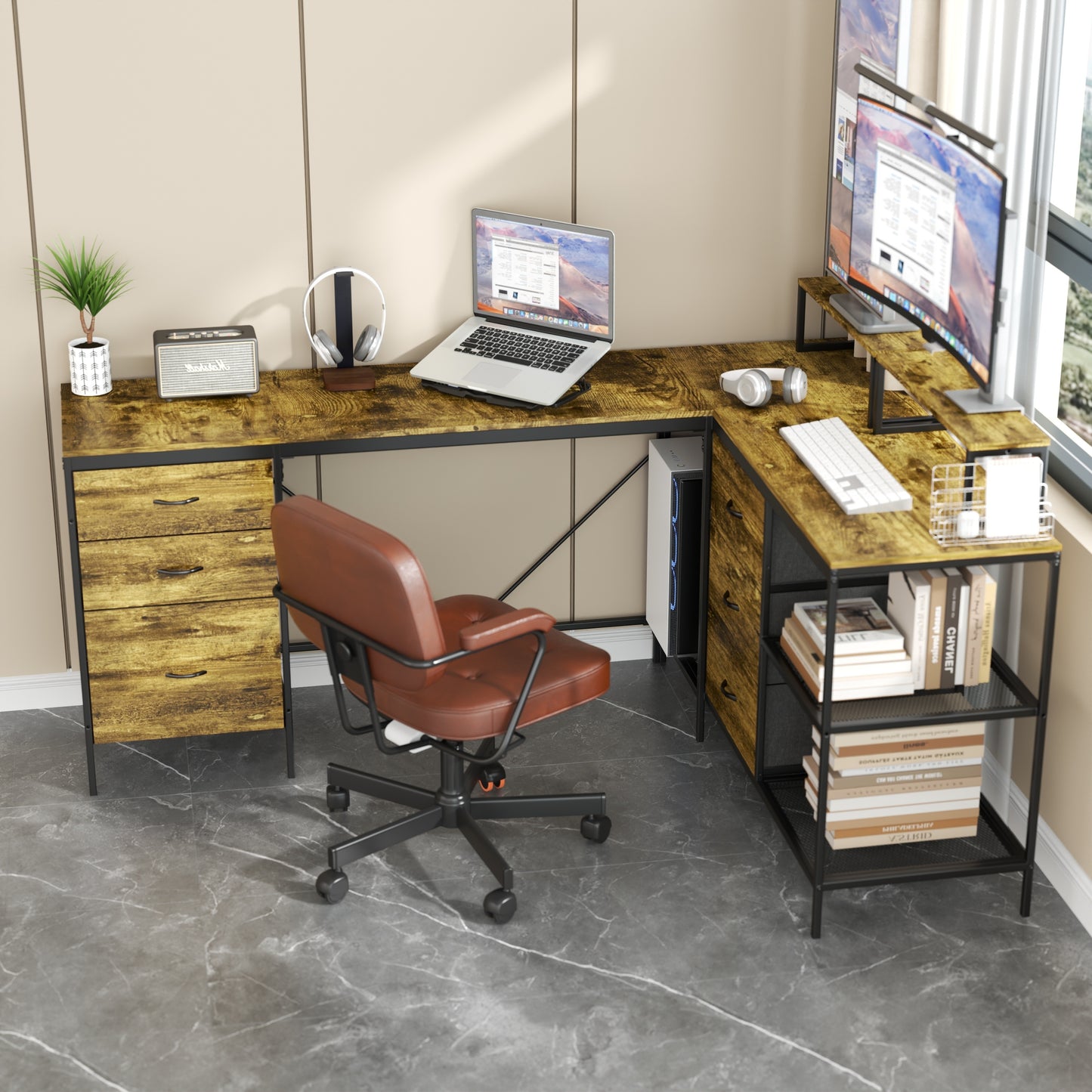 L-Shaped Computer Desk with Power Outlets & USB-C-Free Shipping - aurelia-clothing-8955