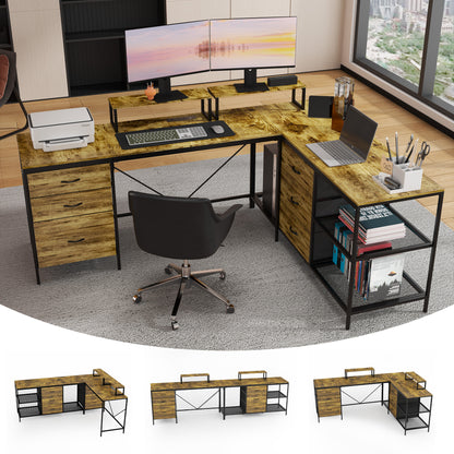 L-Shaped Computer Desk with Power Outlets & USB-C-Free Shipping - aurelia-clothing-8955