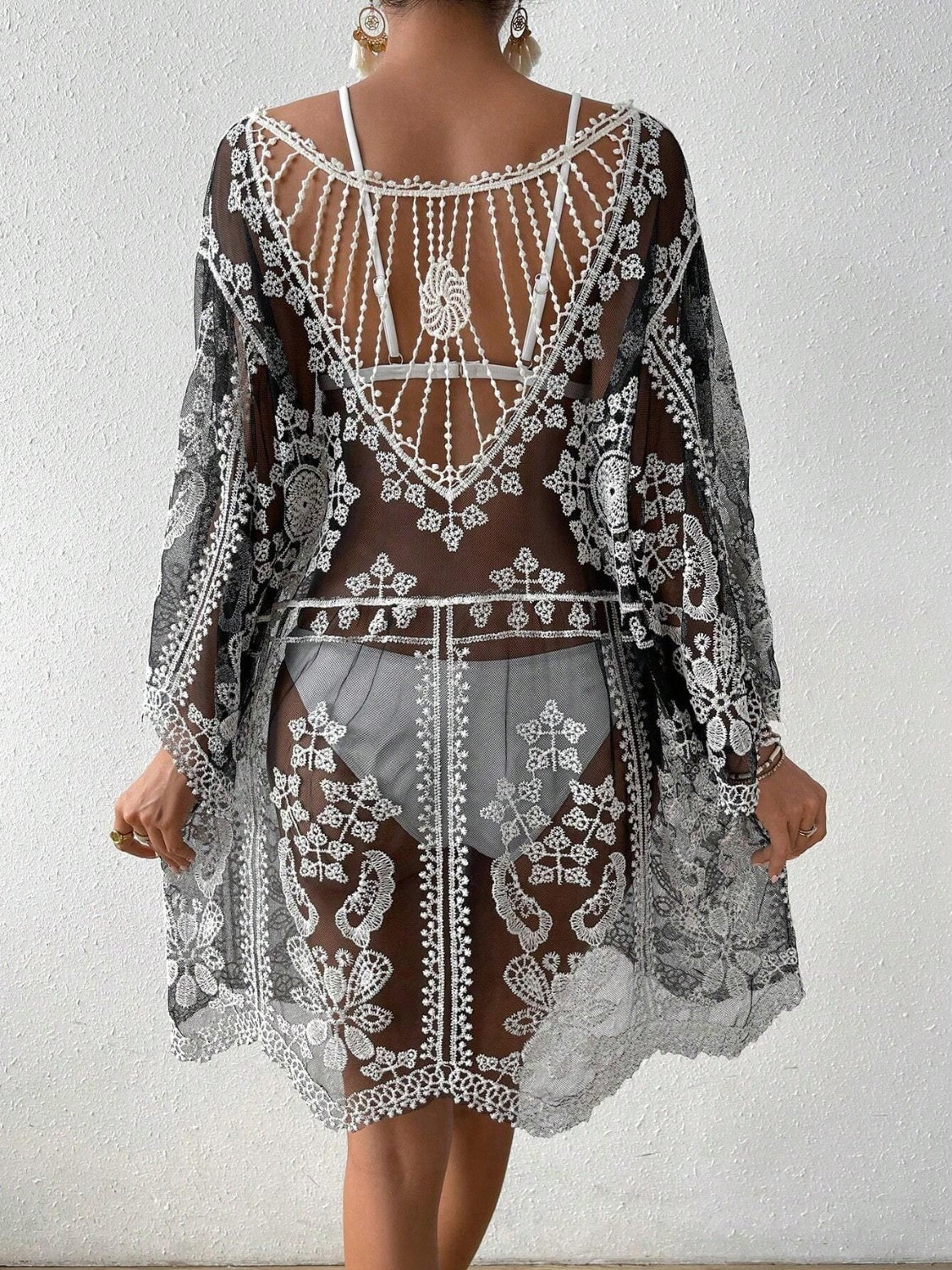 Lace Round Neck Cover-Up - aurelia-clothing-8955