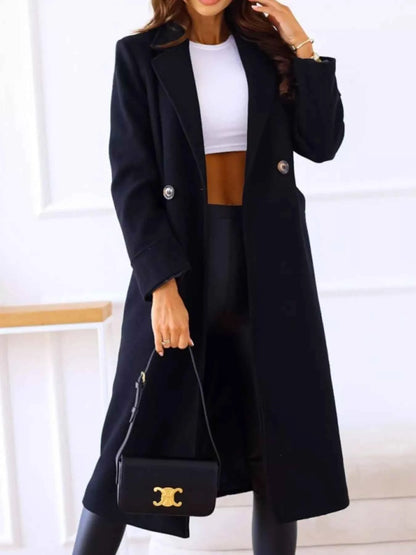 Lapel Collar Wool Blend Overcoat-Free Shipping - aurelia-clothing-8955