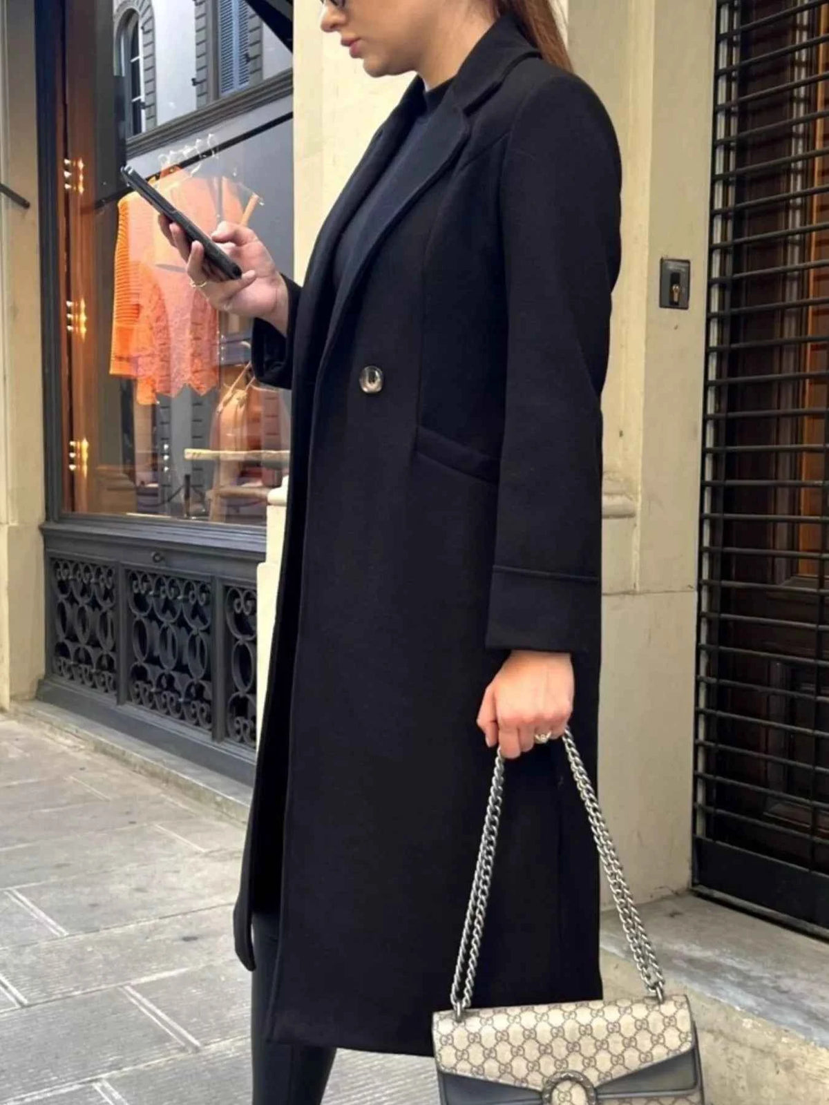 Lapel Collar Wool Blend Overcoat-Free Shipping - aurelia-clothing-8955