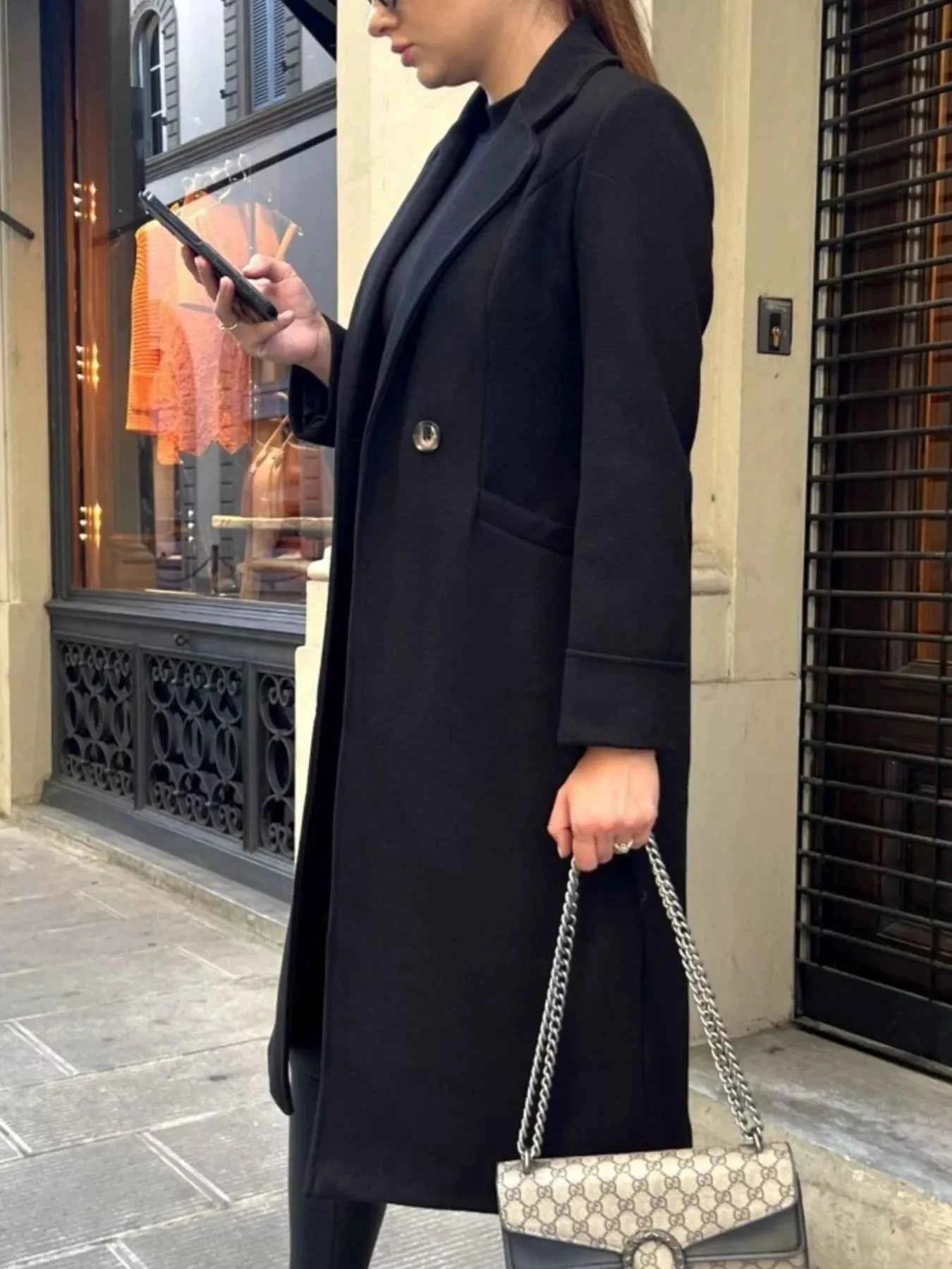 Lapel Collar Wool Blend Overcoat-Free Shipping - aurelia-clothing-8955