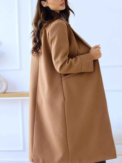 Lapel Collar Wool Blend Overcoat-Free Shipping - aurelia-clothing-8955