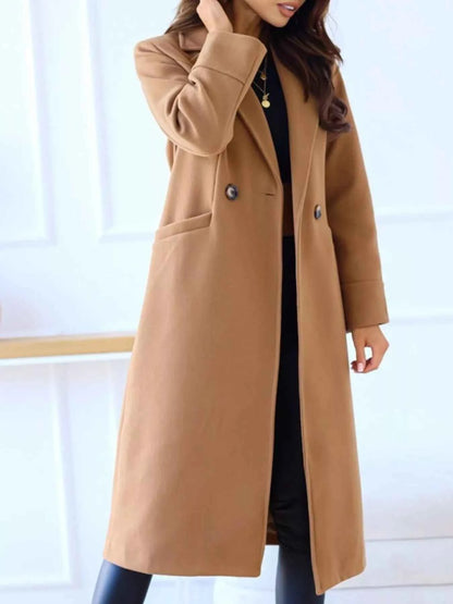 Lapel Collar Wool Blend Overcoat-Free Shipping - aurelia-clothing-8955