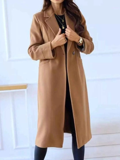 Lapel Collar Wool Blend Overcoat-Free Shipping - aurelia-clothing-8955