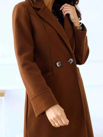 Lapel Collar Wool Blend Overcoat-Free Shipping - aurelia-clothing-8955