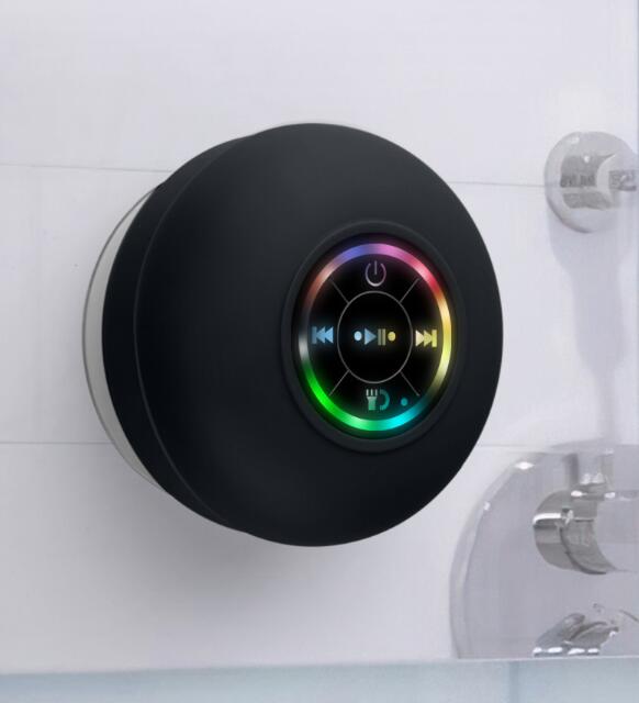 Large suction cup waterproof Bluetooth speaker LED light emitting waterproof bathroom Bluetooth speaker portable Bluetooth speaker - Free Shipping - aurelia-clothing-8955
