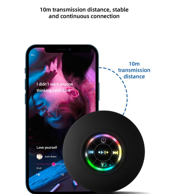 Large suction cup waterproof Bluetooth speaker LED light emitting waterproof bathroom Bluetooth speaker portable Bluetooth speaker - Free Shipping - aurelia-clothing-8955