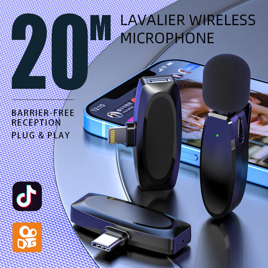 Lavalier Wireless Microphone Outdoor Live Broadcast Internet Celebrity Carry 2.4G Radio Noise Reduction Small Microphone - Free Shipping - aurelia-clothing-8955