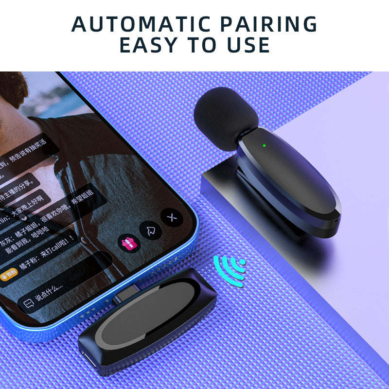 Lavalier Wireless Microphone Outdoor Live Broadcast Internet Celebrity Carry 2.4G Radio Noise Reduction Small Microphone - Free Shipping - aurelia-clothing-8955