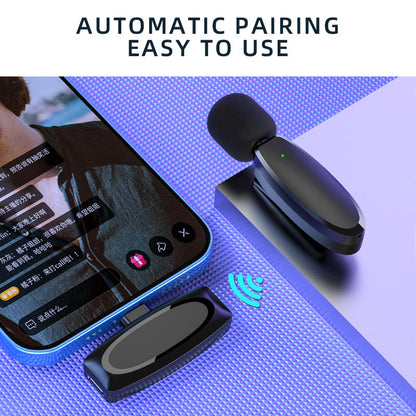 Lavalier Wireless Microphone Outdoor Live Broadcast Internet Celebrity Carry 2.4G Radio Noise Reduction Small Microphone - Free Shipping - aurelia-clothing-8955