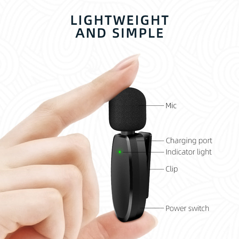 Lavalier Wireless Microphone Outdoor Live Broadcast Internet Celebrity Carry 2.4G Radio Noise Reduction Small Microphone - Free Shipping - aurelia-clothing-8955