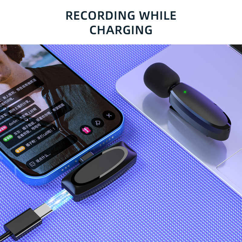 Lavalier Wireless Microphone Outdoor Live Broadcast Internet Celebrity Carry 2.4G Radio Noise Reduction Small Microphone - Free Shipping - aurelia-clothing-8955