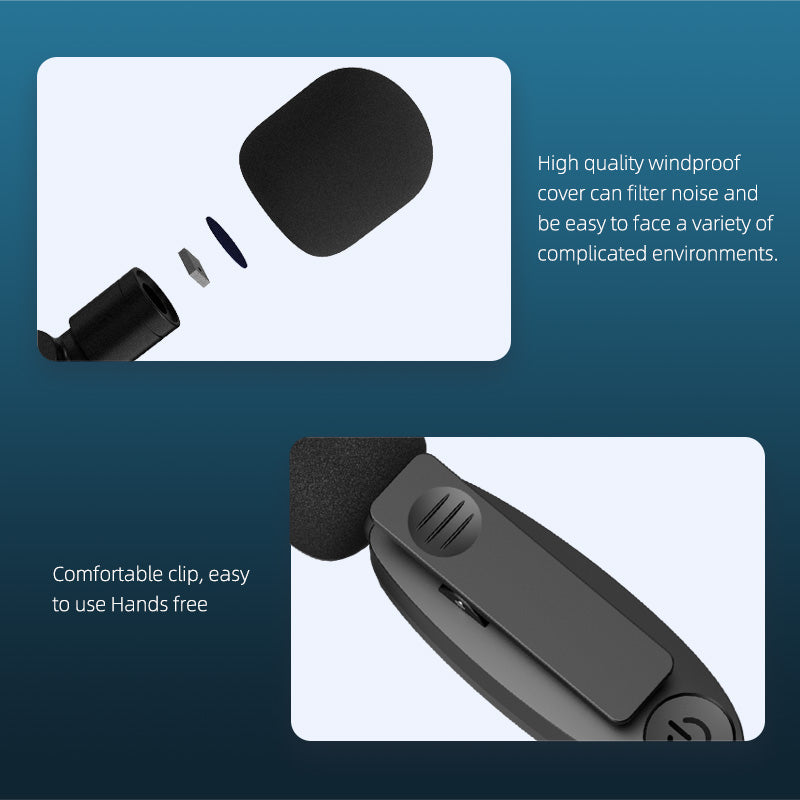 Lavalier Wireless Microphone Outdoor Live Broadcast Internet Celebrity Carry 2.4G Radio Noise Reduction Small Microphone - Free Shipping - aurelia-clothing-8955