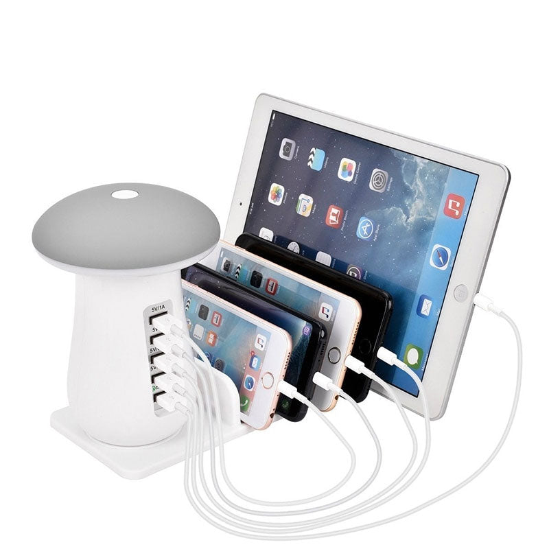 Leebote Multiple USB Phone Charger Mushroom Night Lamp Charging Station Dock QC 3.0 Quick Charger for Mobile Phone and Tablet - Fee Shipping - aurelia-clothing-8955