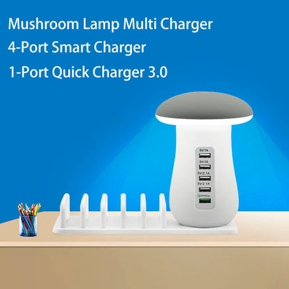 Leebote Multiple USB Phone Charger Mushroom Night Lamp Charging Station Dock QC 3.0 Quick Charger for Mobile Phone and Tablet - Fee Shipping - aurelia-clothing-8955