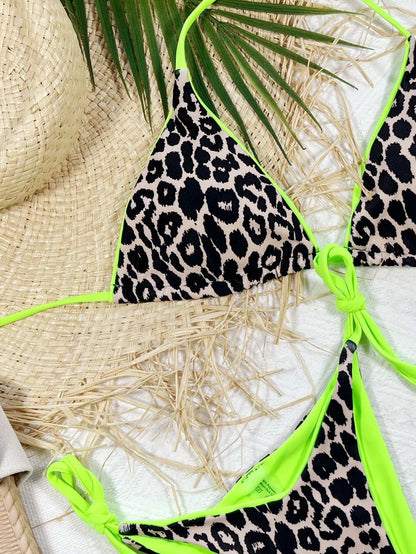 Leopard Print Halter Neck Tie - Free Shipping - aurelia-clothing-8955