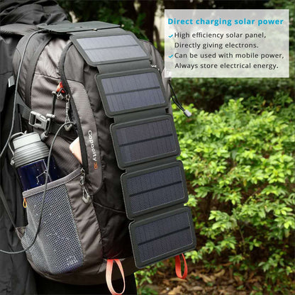 Lerranc Portable Folding 10W Solar Panels Charger 5V 2.1A USB Output Solar Cells for Cellphones Outdoors - Free Shipping - aurelia-clothing-8955