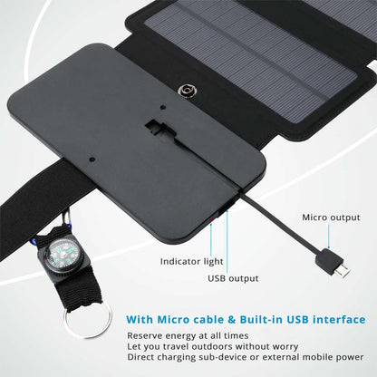 Lerranc Portable Folding 10W Solar Panels Charger 5V 2.1A USB Output Solar Cells for Cellphones Outdoors - Free Shipping - aurelia-clothing-8955