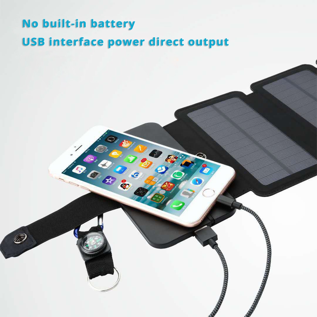 Lerranc Portable Folding 10W Solar Panels Charger 5V 2.1A USB Output Solar Cells for Cellphones Outdoors - Free Shipping - aurelia-clothing-8955