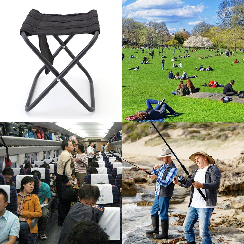 Lightweight Folding Stool Outdoor Furniture Camping Tourist Seat Chair Portable Aluminum Alloy Folding Stool with Storage Bag - Free Shipping - aurelia-clothing-8955
