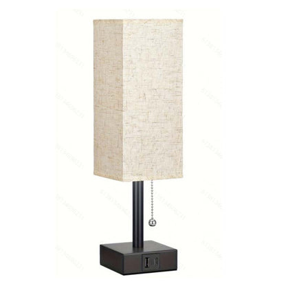 Linen 90 square desk lamp zipper switch three color temperature variable light AC USB charging - Free Shipping - aurelia-clothing-8955