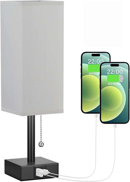 Linen 90 square desk lamp zipper switch three color temperature variable light AC USB charging - Free Shipping - aurelia-clothing-8955