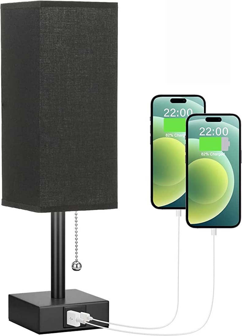 Linen 90 square desk lamp zipper switch three color temperature variable light AC USB charging - Free Shipping - aurelia-clothing-8955