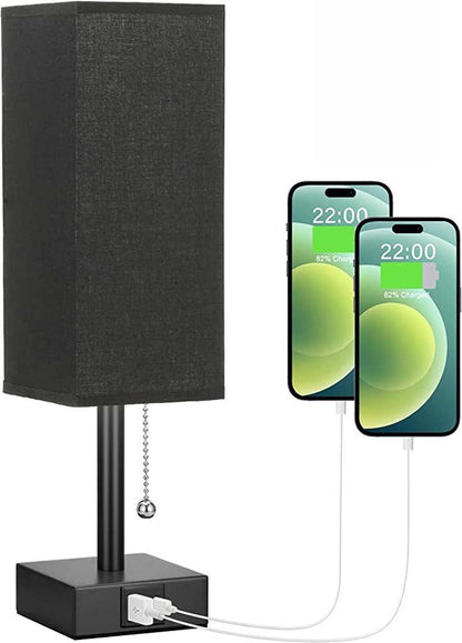 Linen 90 square desk lamp zipper switch three color temperature variable light AC USB charging - Free Shipping - aurelia-clothing-8955