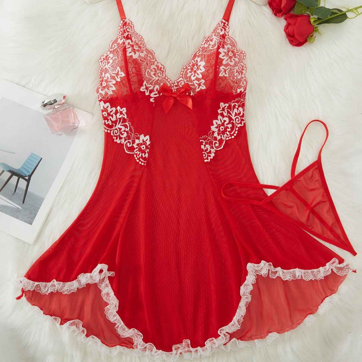 Lingerie Mesh Style Lounge Attire-Free Shipping - aurelia-clothing-8955